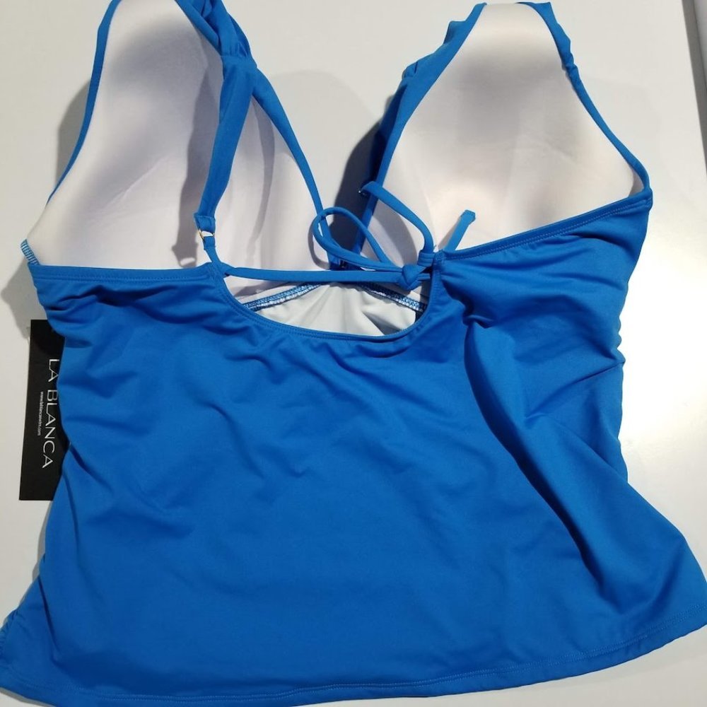 La Blanca Island Goddess Twist Tankini Top in Capri Blue - Picture 7 of 7